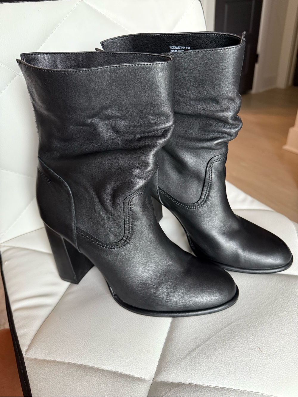Steve Madden Black Mid-Calf Heel Boots
